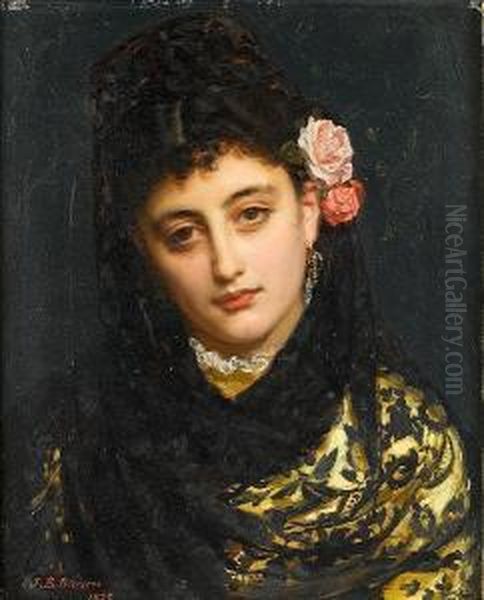 A Spanish Beauty Oil Painting by John Bagnold Burgess