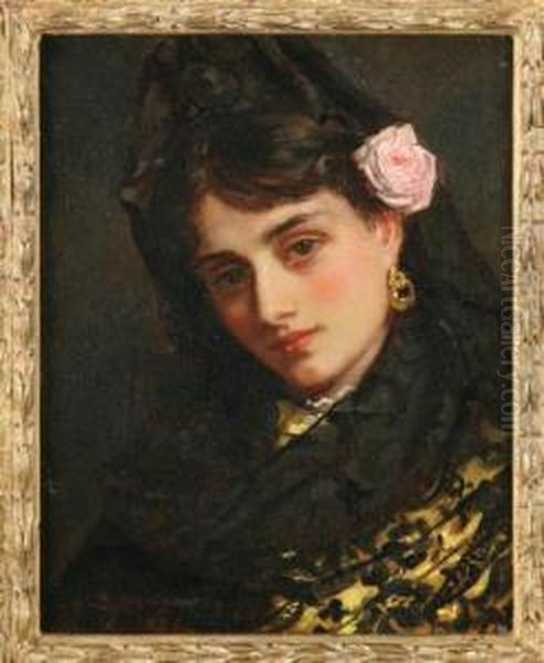 Spanish Rose Oil Painting by John Bagnold Burgess