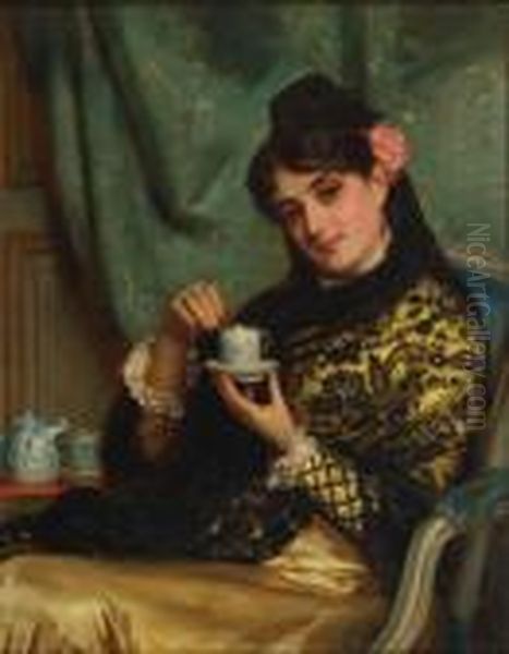 Cup Of Tea Oil Painting by John Bagnold Burgess