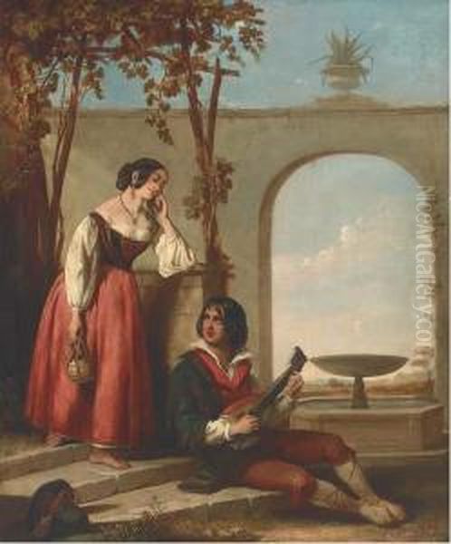 The Serenade Oil Painting by John Bagnold Burgess