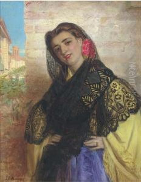 The Belle Of The Village Oil Painting by John Bagnold Burgess