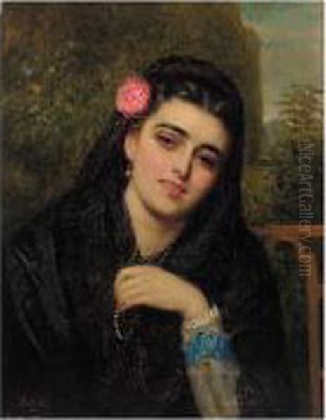 La Senorita Oil Painting by John Bagnold Burgess