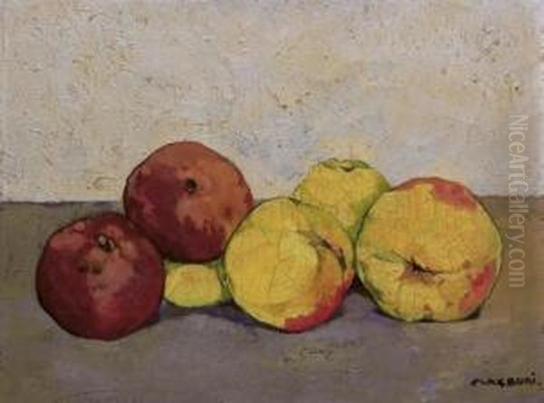 Apfel, Um 1911 Oil Painting by Max Alfred Buri