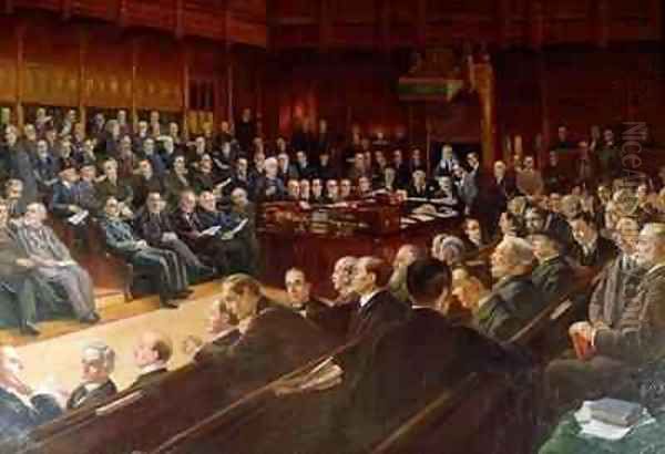 House of Commons in Debate Oil Painting by Leopold Braun