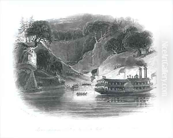 Slaves Shipping Cotton by Torch-Light, River Alambama Oil Painting by Brooke, William Henry