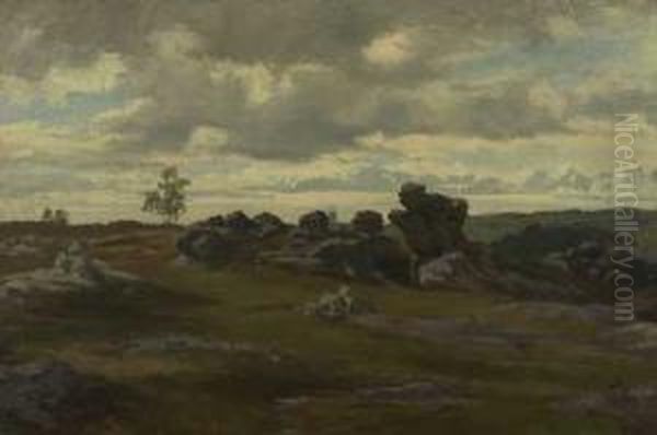 Franzosische Landschaft Oil Painting by Karl Peter Burnitz