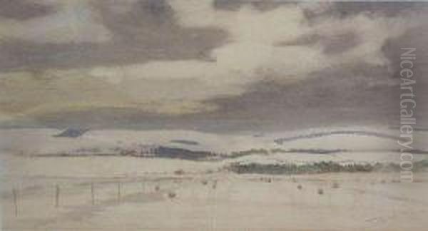 Snow On The Lammermuir Hills Oil Painting by Robert Burns