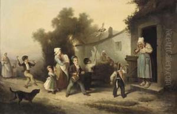 Returning From The Fair Oil Painting by Alexander Hohenlohe Burr