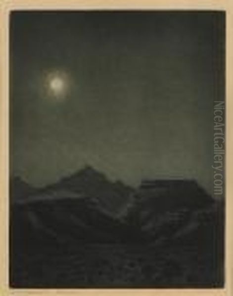 Desert Night Oil Painting by George Elbert Burr