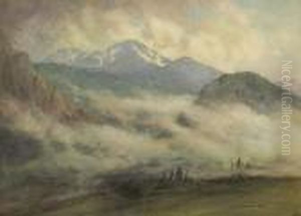 Long's Peak, Estes Park, Colorado Oil Painting by George Elbert Burr