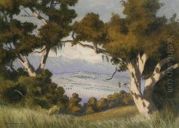 A Vista, Hope Ranch, Santa Barbara, California Oil Painting by George Elbert Burr