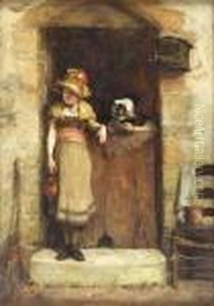 The Spae Wife Oil Painting by John P. Burr