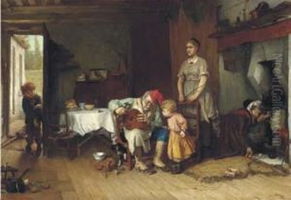 Domestic Troubles Oil Painting by John P. Burr