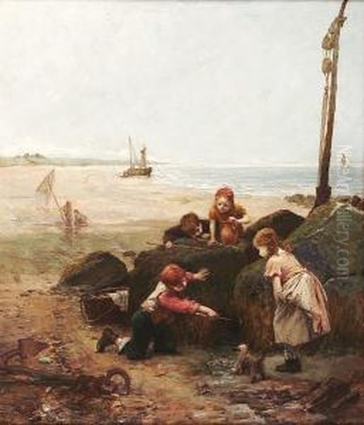 Seaside Sport Oil Painting by John P. Burr