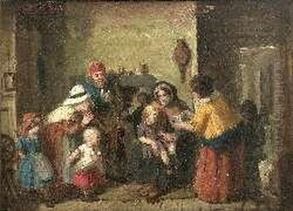 The No Weel Bairn Oil Painting by John P. Burr