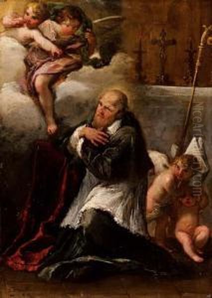 San Francesco Di Sales Oil Painting by Gian Antonio Burrini