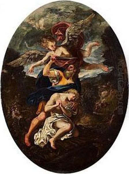 Le Sacrifice D'isaac Oil Painting by Gian Antonio Burrini