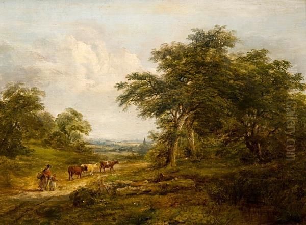 Scene Near Monks Eley Oil Painting by Robert Burrows