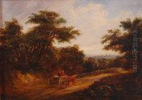 Bramford Heath, Near Ipswich Oil Painting by Robert Burrows