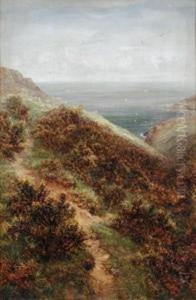 View Of The Devonshire Coast Near Clovelly Oil Painting by Charles Thomas Burt