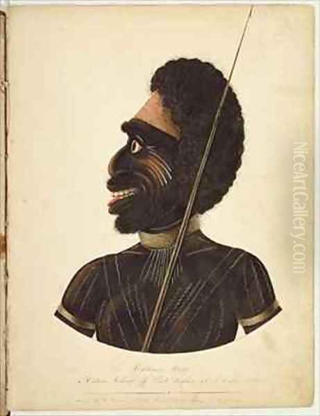 Cobbawn Wogi, native chief of Port Stephen Oil Painting by Richard Browne