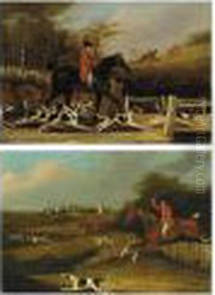 The Hunt, A Set Of Four Paintings Oil Painting by Frederick William Burton