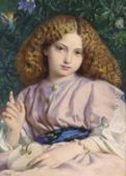 The Child Miranda Oil Painting by Frederick William Burton