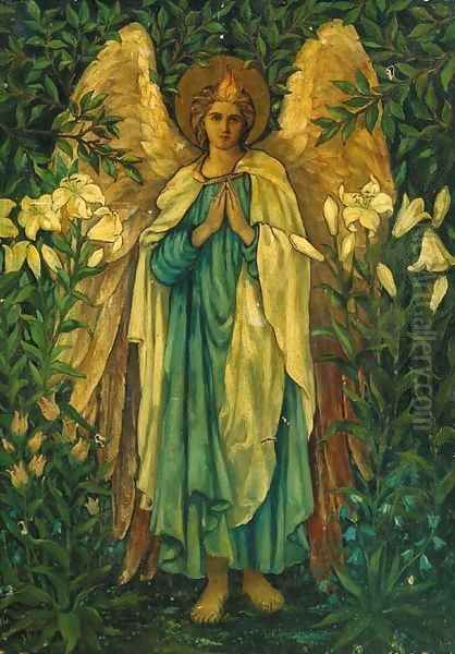 Archangel Gabriel Oil Painting by Sir Edward Coley Burne-Jones