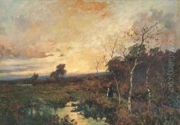 Tramonto Sul Paesaggio Oil Painting by Giuseppe Buscaglione