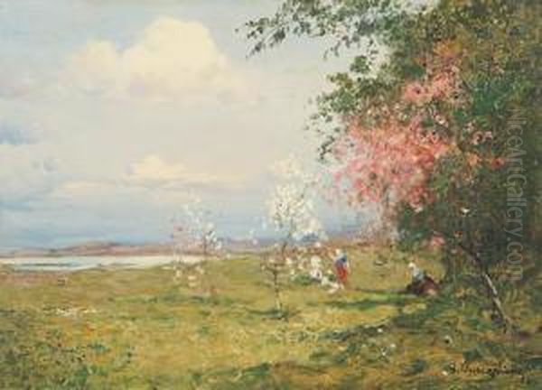 Primavera In Fiore Oil Painting by Giuseppe Buscaglione