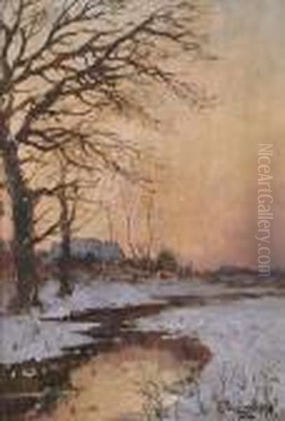 Tramonto Invernale Oil Painting by Giuseppe Buscaglione