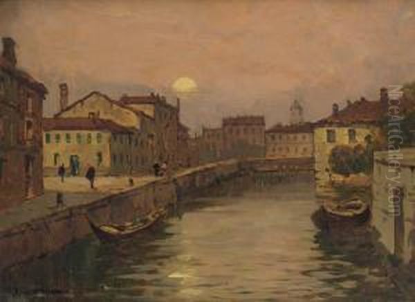 Una Sera A Venezia Oil Painting by Giuseppe Buscaglione