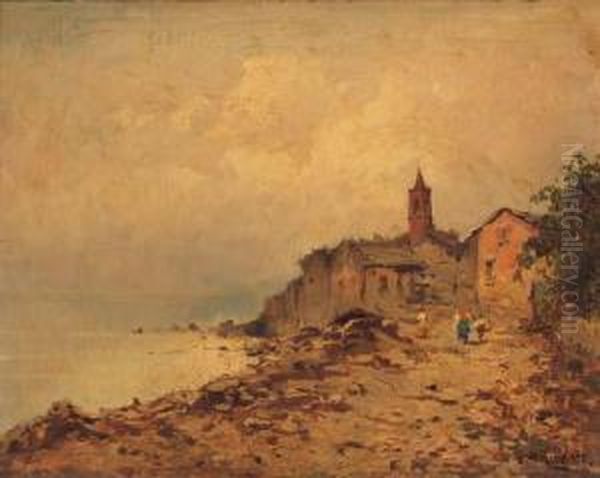 Villaggio Di Pescatori Oil Painting by Giuseppe Buscaglione