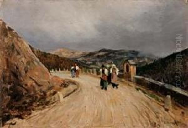 Tabernacolo In Montagna Oil Painting by Giuseppe Buscaglione