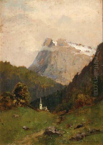 Val Di Susa Oil Painting by Giuseppe Buscaglione