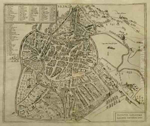 Map of Vicenza Oil Painting by Georg and Hogenberg, Franz Braun