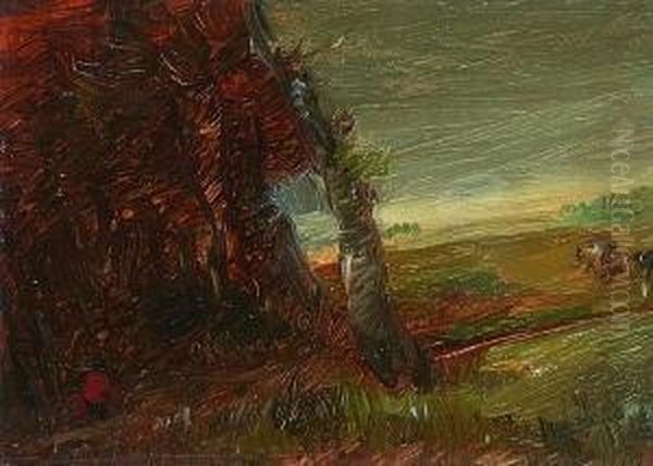 Herbstliche
 Waldrandlandschaft Oil Painting by Wilhelm Busch