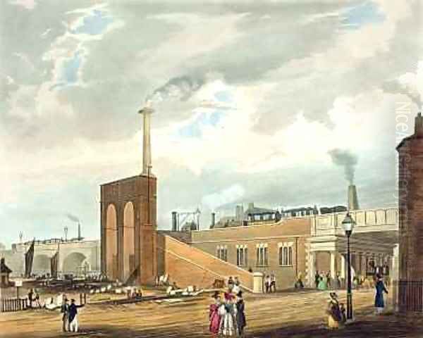 Entrance into Manchester across Water Street Oil Painting by Thomas Talbot Bury