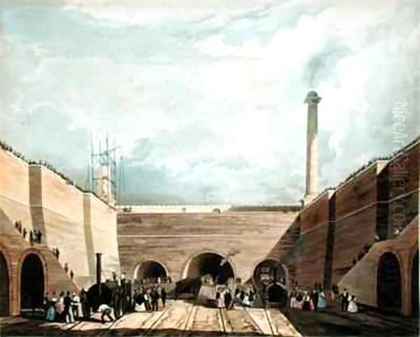 Entrance of the Railway at Edge Hill, Liverpool Oil Painting by Thomas Talbot Bury