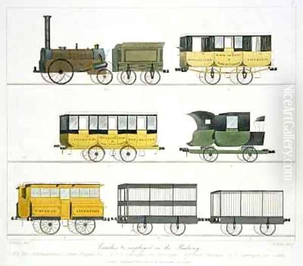 Coaches Employed on the Railway Oil Painting by Thomas Talbot Bury