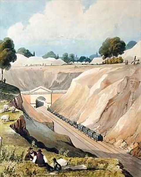 Entrance to the Tunnel at Watford Oil Painting by Thomas Talbot Bury