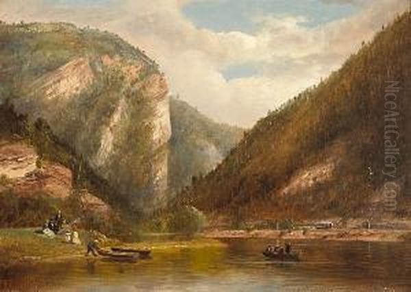 Delaware Water Gap Oil Painting by Norton Bush