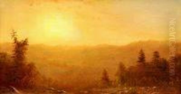 Mountain Vista At Sunrise Oil Painting by Norton Bush