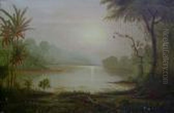 Tropical Landscape Oil Painting by Norton Bush