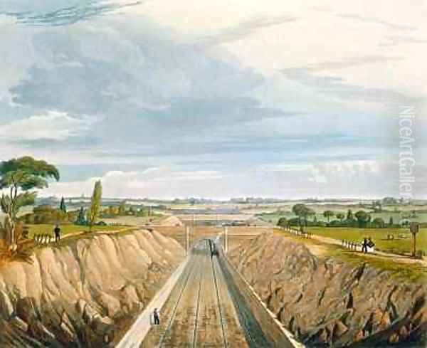 Near Liverpool, looking towards Manchester Oil Painting by Thomas Talbot Bury