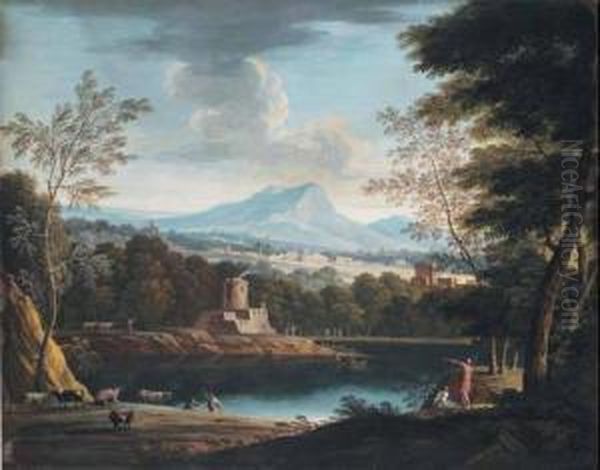 Paesaggio Della Campagna Romana Oil Painting by Jan Frans Van Bloemen (Orizzonte)