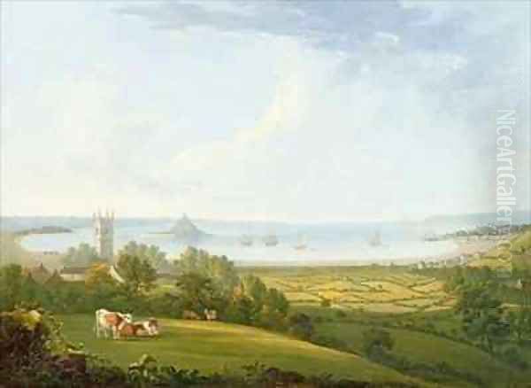 Mounts Bay from Ludgvan Oil Painting by William Brooks