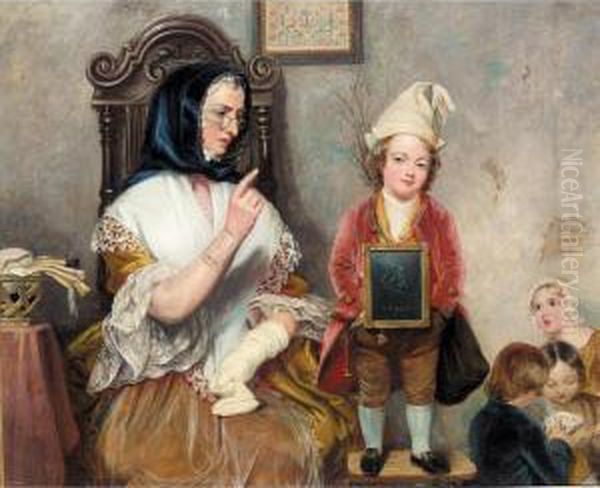 Hogarth's First Sketch Oil Painting by Robert William Buss