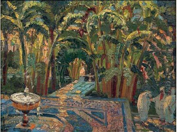 Jardin Marocain Oil Painting by G. Busset