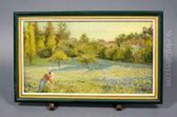 Paysage Aux Fleurs Oil Painting by Maurice Busset